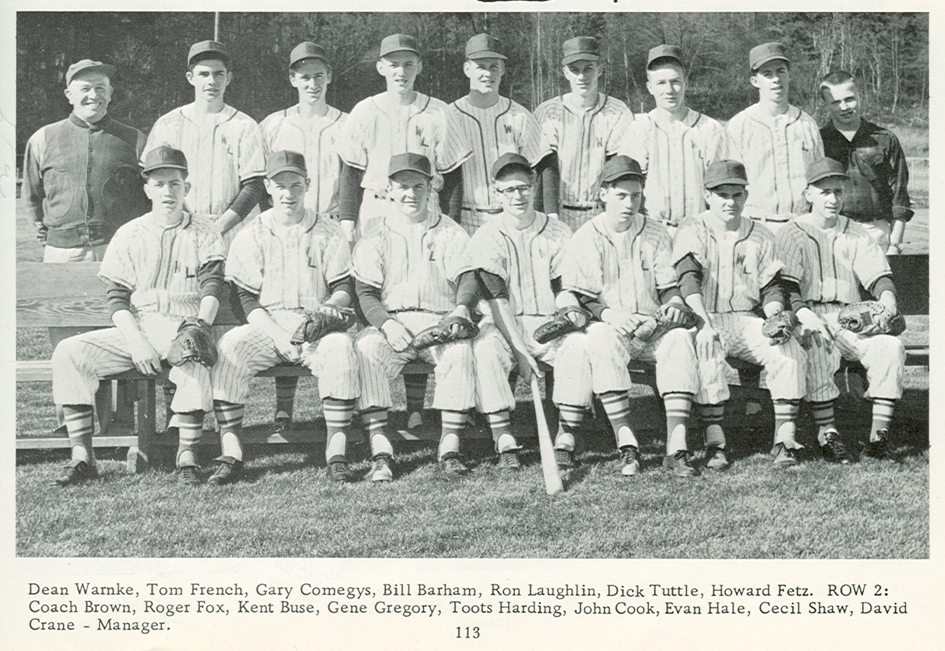 1958 varsity baseball 